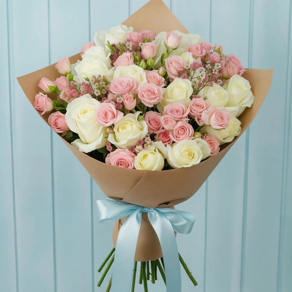 Букет романтичный подарок в Янтарном Букет цветов из: Розы в Янтарном