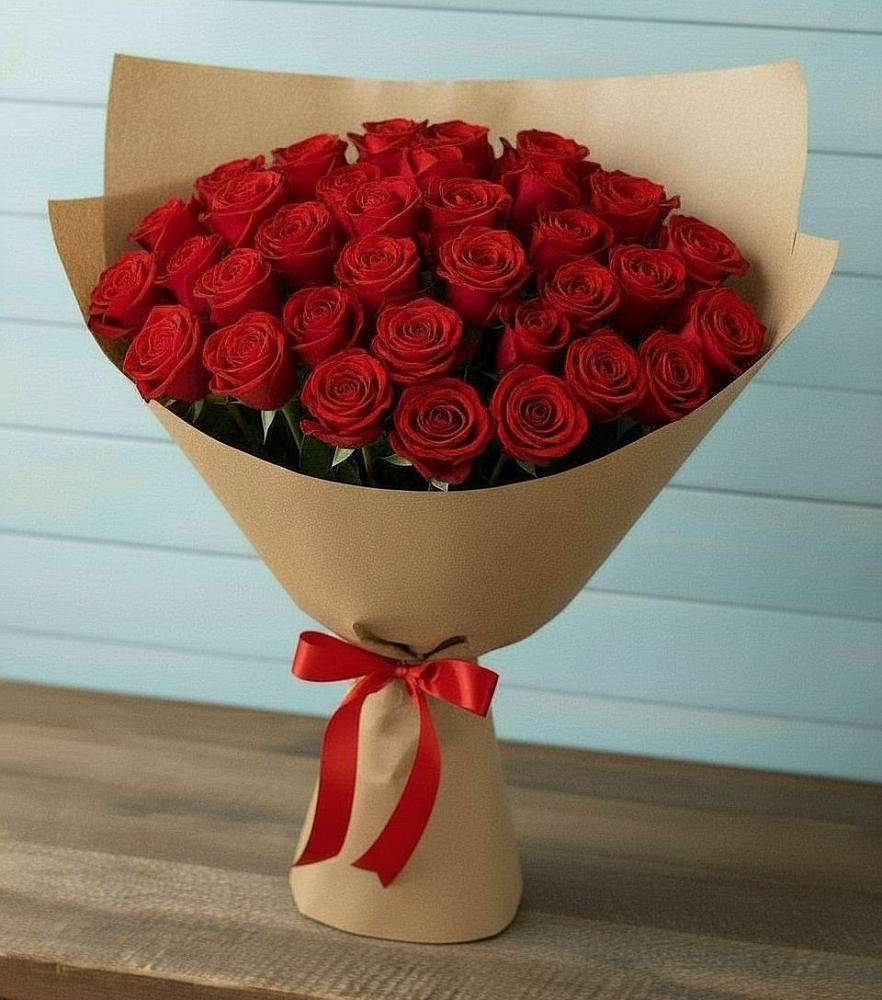 Букет Красные розы Милано в Янтарном