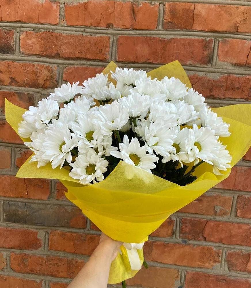 Букет Застенчивые лепестки в Янтарном Букет цветов из: Хризантемы в Янтарном