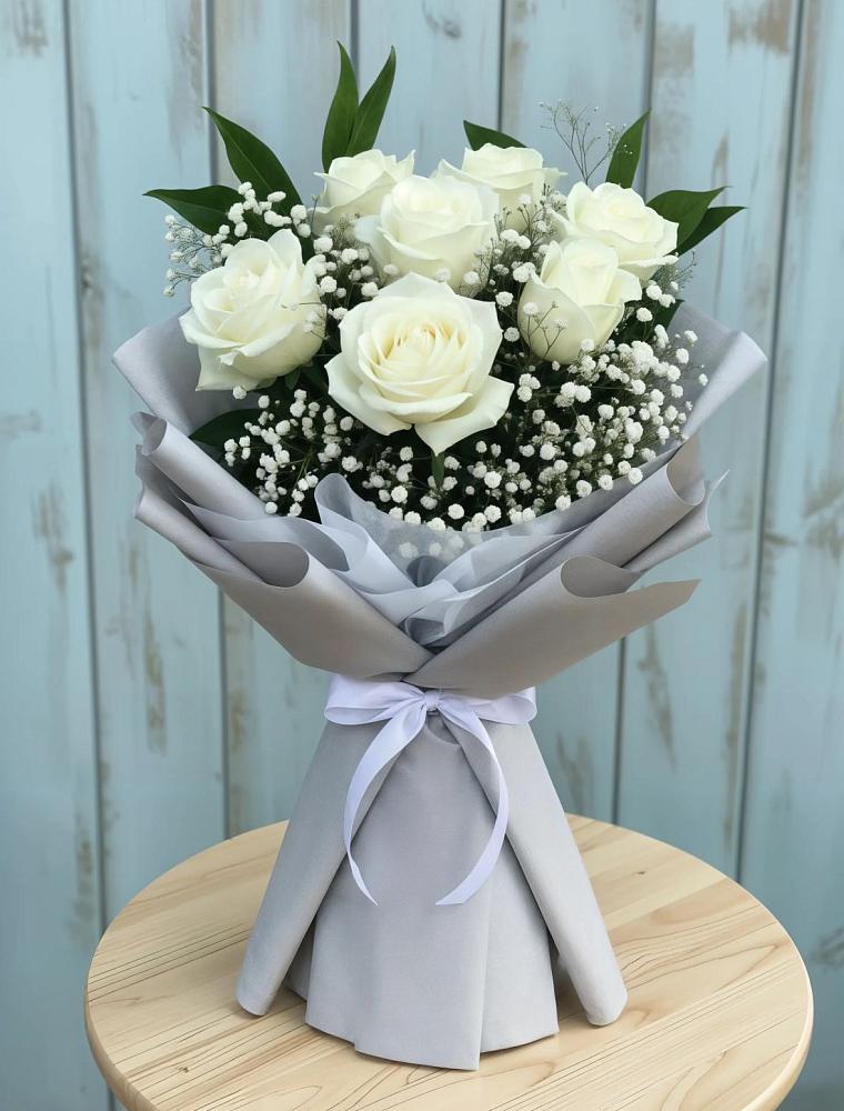 Букет из белых роз в Янтарном Букет цветов из: Розы в Янтарном