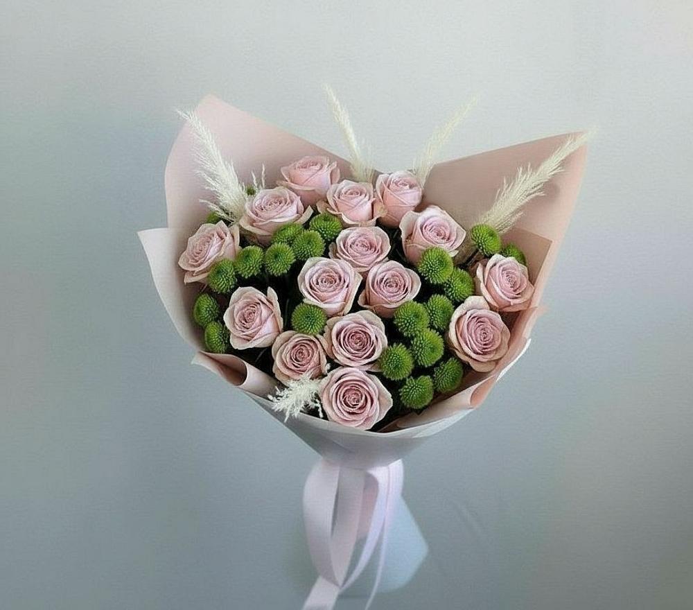 Букет доброе утро в Янтарном Букет цветов из: Розы и Хризантемы в Янтарном