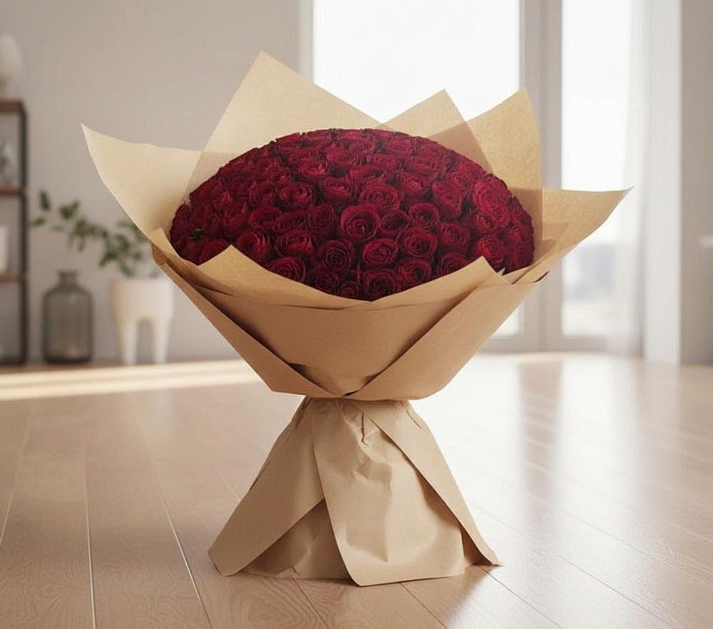 101 Красная роза в Янтарном Букет 101 Красная роза в Янтарном