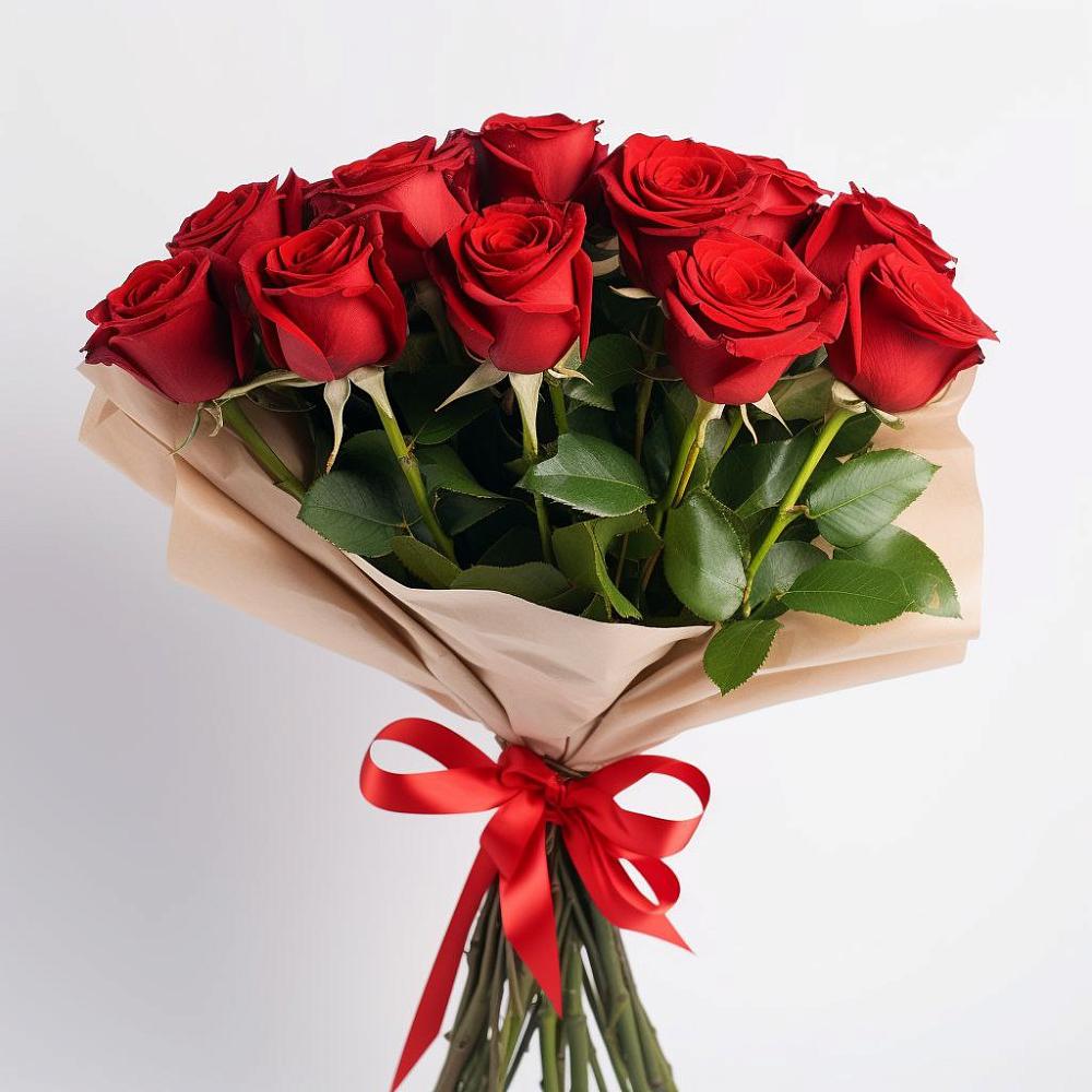 11 Красных роз Эдлесс Лав в Янтарном Букет 11 Красных роз Эдлесс Лав в Янтарном